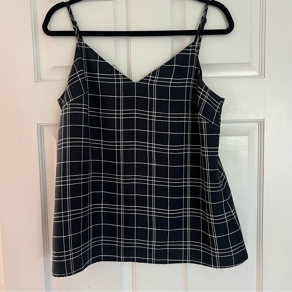 Banana Republic Navy and White Checkered Camisole